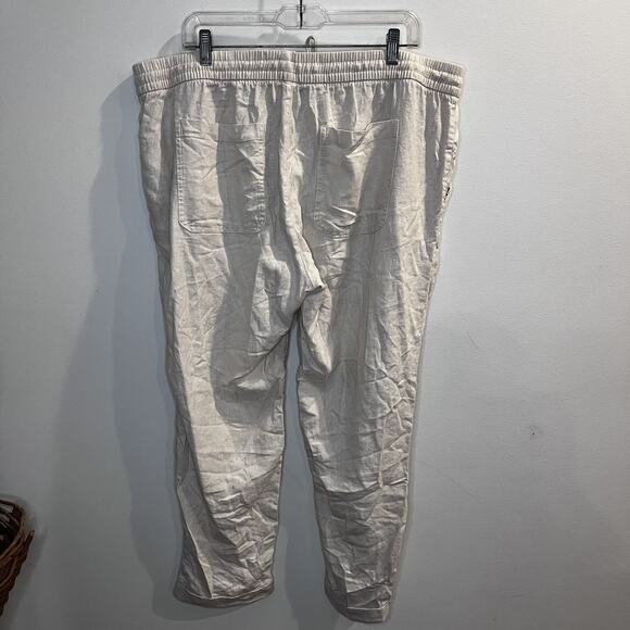 Old Navy Pants Womens XL Linen Blend Drawstring Casual Lightweight Relaxed Fit - Picture 4 of 11